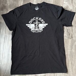 Dockers Black Short-Sleeve Tee with White Anchor Logo L